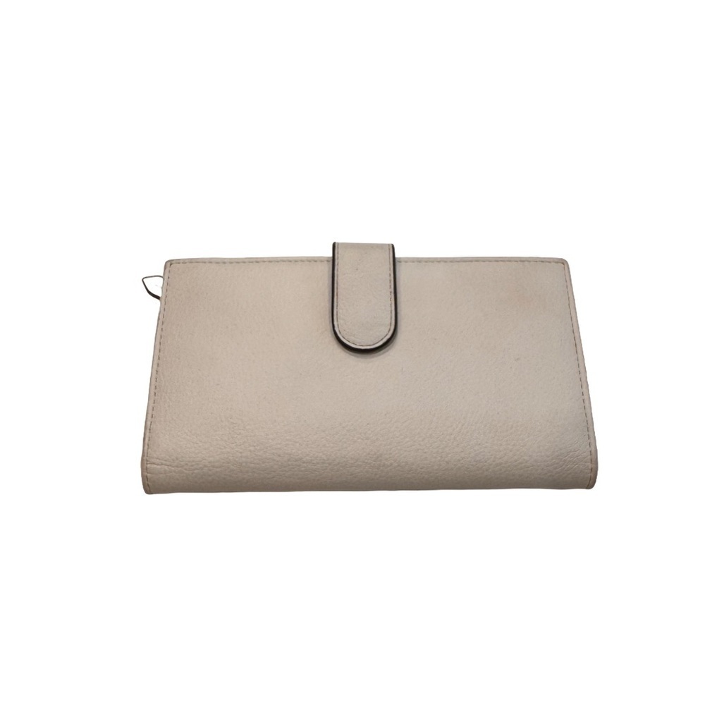 ANTONIO MILANI Women’s White leather long bifold snap close wallet